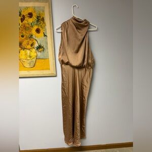 Billy J asymmetric halter neck dress